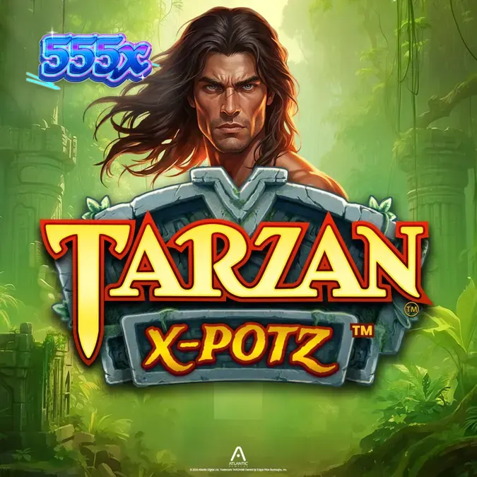 Interface do jogo de slot Tarzan X-Potz com tema de selva
